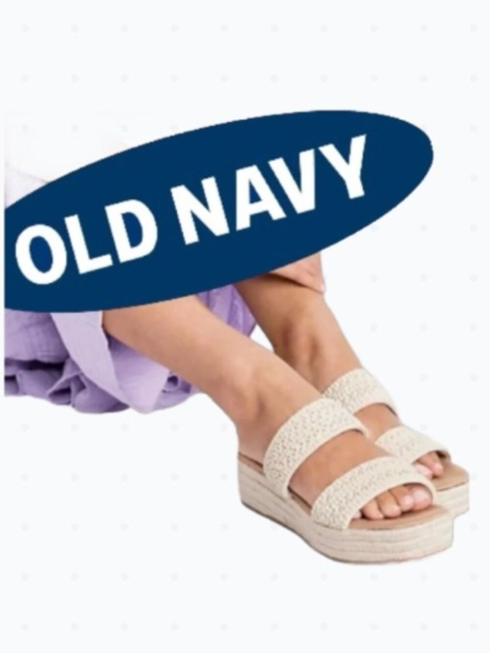 Old Navy Woven Double-Strap Platform Sandals Womens Size 9.5
